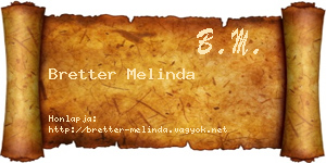 Bretter Melinda névjegykártya